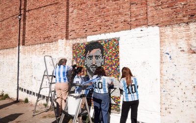 Se inauguró un Eco-Mural en homenaje a Messi en el Instituto San Juan Bosco de Victorica